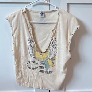Vintage Graphic Cream Top